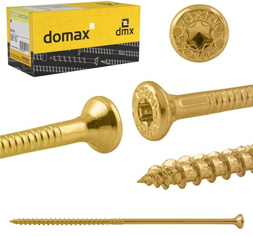 DMX – Torx träskruvar – konstruktionsskruvar – spånskivskruvar – terrassskruvar – set med försänkta skruvar – CS – 6 mm – TORX – galvaniserad zink – 6 x 180 (100 st./verp.)