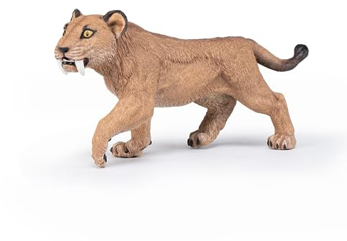 Papo -Figuras pintadas a Mano -Dinosaurios-Smilodon joven-55081-Coleccionable -para Niños y Niñas de 3 Años o Más