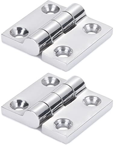 9Tong Heavy Duty Boat Hinge Strap Mirror Polished Marine Hinges Mount Hardware Hatch Stainless Hinge Door Corrosion Resistance SUS316 1.97 inch x 1.97 inch 2pcs