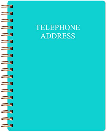 Telephone Address & Birthday Book with Tabs, Address Log Book for Contacts, with Phone Numbers, Addresses, Birthday & Password. Alphabetical A-Z Organizer, Teal, 5x7 inch