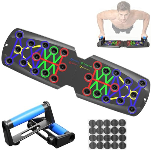 Ogetok Planche de pompes, portable, multifonction, amovible, barre de pompes 14 en 1, support de musculation avec poignées pour homme et femme, équipement professionnel pour entraînement de fitness