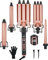 5 in 1 Lockenstab Set, Ohuhu Lockenstäbe mit 9-32 mm Aufsätzen für Große und Kleine Locken, 19 mm/25 mm Keramikbeschichtung 3 Fässer Welleisen, LED Anzeige 80-230°C Einstellbare, Geschenke für Frauen