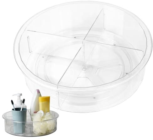 Organizador de especias giratorio: organizador de cocina con compartimento giratorio de 360°, artículos para el hogar para especias, salsas, bebidas, aperitivos, latas, cosméticos y más Soydan