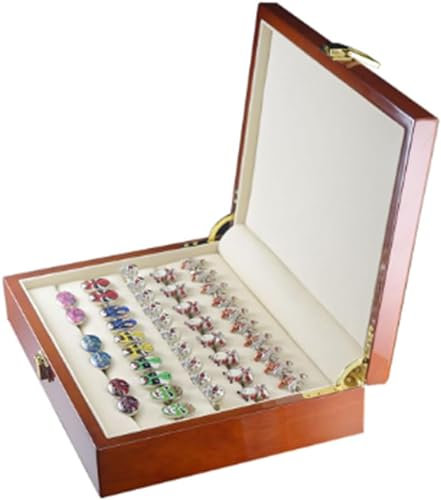 ZXINXIN Scatola per Gemelli in Vetro da Uomo, Scatola per Esposizione della Collezione in Legno Dipinto, capacità di stoccaggio di 20-30 Paia, portagioie per Anelli