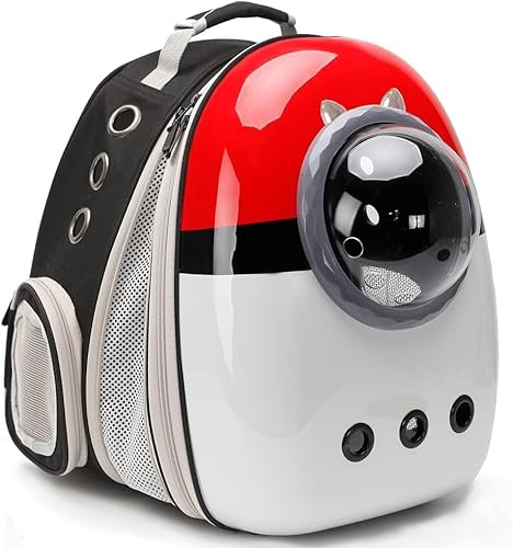Expandable Cat Carrier Backpack, Backpack for Cats Kitten Small Puppy, Airline Approved Cat Bubble Backpack, Space Capsule Astronaut Carrier… (Black, Front Extension)