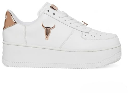Windsor Smith Womens White Chunky Leather Platform Trainers Sneakers - Rich