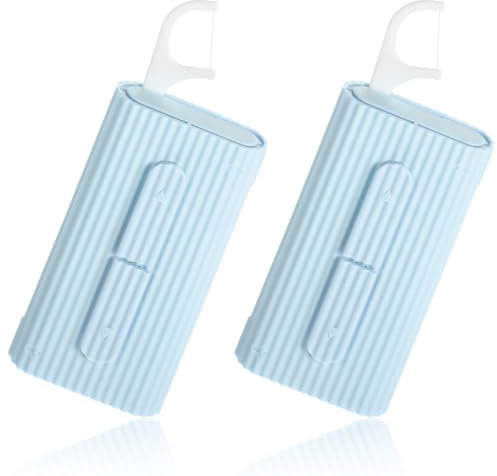 Dispenser portatile per filo interdentale con bastoncini di filo interdentale per adulti, 20 pezzi, custodia da viaggio per la pulizia dei denti e l'igiene orale, scatole per filo interdentale