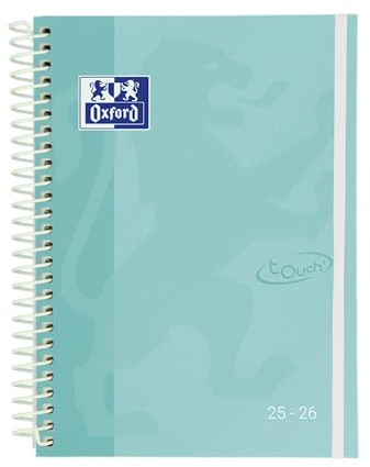 Oxford Touch, Agenda 2025 2026, Semana Vista, Tapa Extradura, A5 (15x21 cm), Español, Color Verde Ice Mint