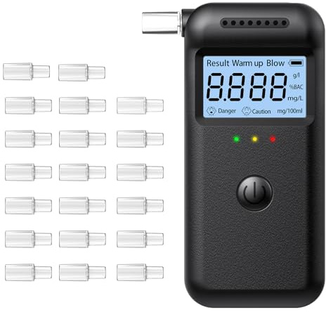 FIVAVA Alkoholtester Digital, Professionelles Atemalkohol-Messgerät mit LCD-Anzeige für Zuhause, Partys & Autofahrer | Hochgenauer Promilletester