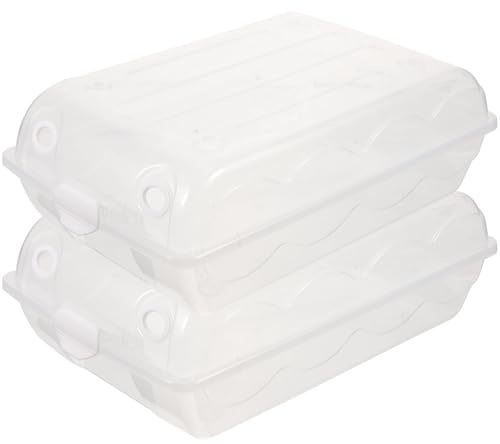 SHINEOFI Caja de Zapatos Transparente de Plástico PP Gruesa para Almacenamiento, 2 Piezas, Apilable Diseño de Riel, Ahorro de Espacio para Zapatos Mesa Esquina Estilo
