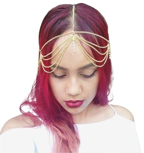 Huvudkedja Brud Huvudbonad Håraccessoarer Elegant Huvudkedja Smycken Kvinnor Bröllop Accessoarer Bridal Huvudstycke (Färg: 1)