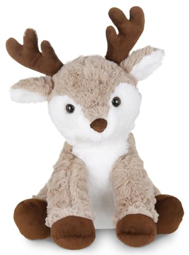 Bearington Reiny Christmas Reindeer Stuffed Animal - 11.5 Soft Christmas Reindeer Plush Toy with Scruffy Fur and Huggable Body - Adorable Deer Plushies for Kids, Toddlers, and Teens
