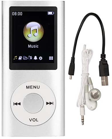 Lecteur MP3, Lecteur MP3 Numérique Portable sans Perte de Musique, Mini MP3 pour Enfants avec écran LCD Fin de 1,8 '' pour la Course Sportive, Temps de Lecture 8H, 64G (Argent)
