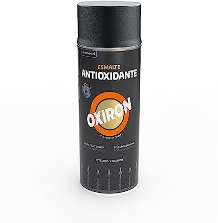 Oxiron Esmalte Metálico Antioxidante Spray Pavonado Gris Cinzento 400 ml, El embalaje puede variar