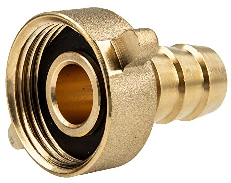 tecuro Schlauchverschraubung mit 3/4 Zoll ÜWM x Ø Tülle 10 mm, Messing blank