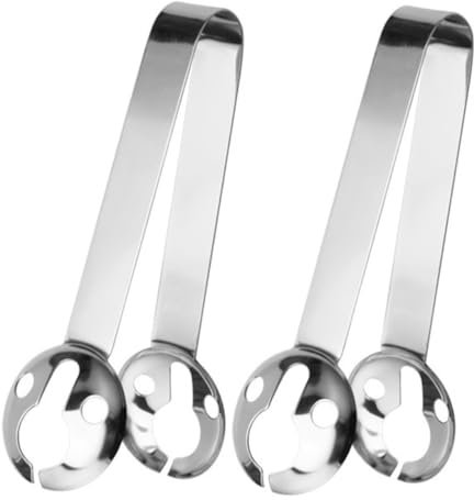 Mikinona 2pcs Ergonomic Handle Tea Bag Squeezer Tong Reusable Tea Filter Spoon Multi-use Kitchen Utensils