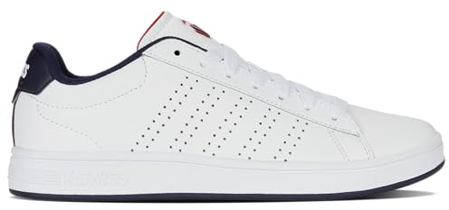 K-Swiss Baskets Court Base II pour Homme, Blanches, 44 EU, Blanc., 44 EU
