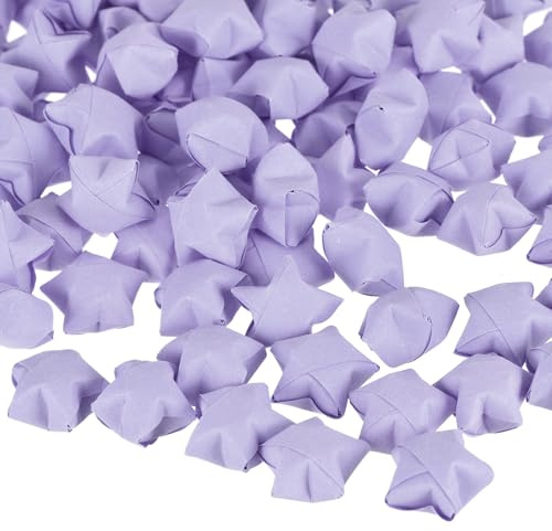QUARKZMAN 272 Estrellas de la Suerte de Origami Prefabricadas, Estrellas de Papel de Los Deseos En Color Morado Claro para Navidad, Fiestas, Bodas, San Valentín, Regalo para Amigas
