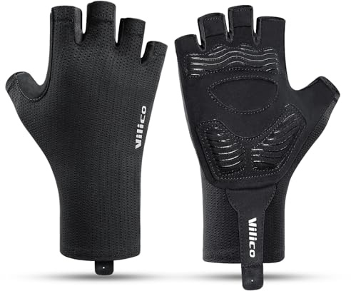 Vilico Guantes de Ciclismo - Transpirables, Antideslizantes, con Almohadilla de Silicona para Amortiguación, Ideal para Bicicleta, Senderismo y Deportes al Aire Libre