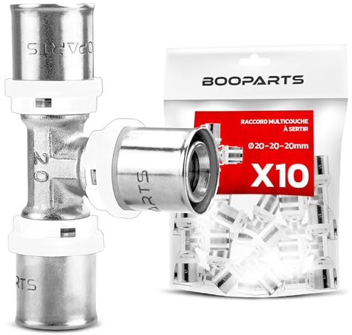 BOOPARTS – 10 Stück – T-Stück Pressfitting Ø20–20–20 | Mehrschichtverbundrohr Fitting | TH-Kontur | Messing/Edelstahl Presssystem für Sanitär und Heizung