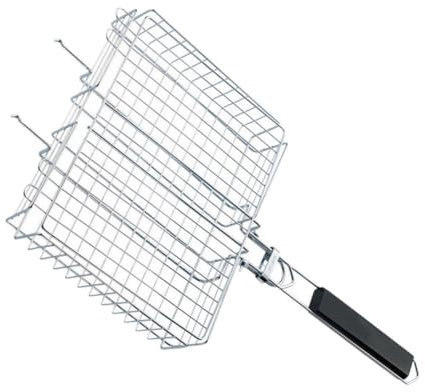 Toyvian 1 Pièce Barbecue pliant étagère Poisson rôtissoire outil grilles accesoire cuisine tréteaux pliables Grille pour steak barbecue de cuisine filet à griller Placage de fer Silver