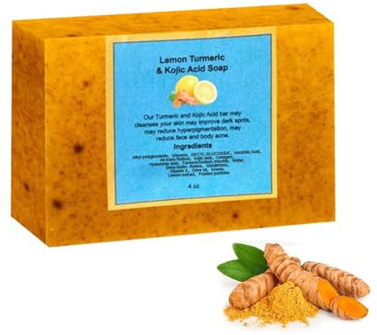 Cúrcuma y Ácido kójico Blanqueador De La Piel Jabón,Eliminar Las Manchas Oscuras,Jabón Natural De Cúrcuma Hecho A Mano Para Cara Y Cuerpo,Reducción De Poros, Limpieza Profunda,Hidratante (1)