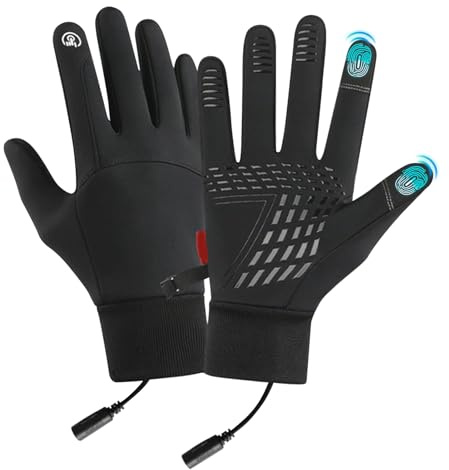 Renchey Guanti Riscaldati Per Uomini - Guanti Da Caccia Riscaldati - Ricarica USB Impermeabili Antivento Antiscivolo Touchscreen | per Uomo Donna Ciclismo Escursionismo Guida in Inverno