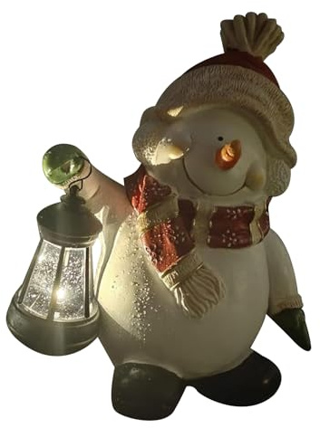 Figuras Muñeco Nieve, Estatua Creativa Resina con Luz Solar Nocturna, Navideños Muñeco Nieve, para Fiestas, Trabajo, Patio, Festivales Y Jardín