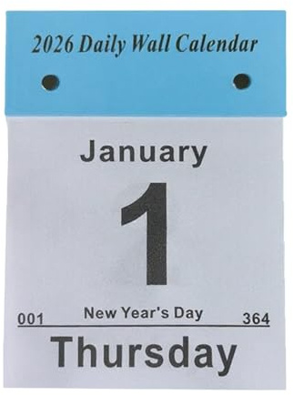 Calendario para rasgar 2026, accesorio de planificación de empleo del tiempo | calendario mensual de 12 meses, para habitación escolar, viaje apartamento hotel aula