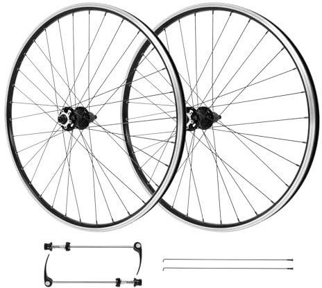 Juego de ruedas de bicicleta de montaña de 29 pulgadas, llantas de aleación de aluminio, llantas MTB, freno de disco, liberación rápida, ruedas delanteras, rueda de bicicleta de perfil V, llantas de