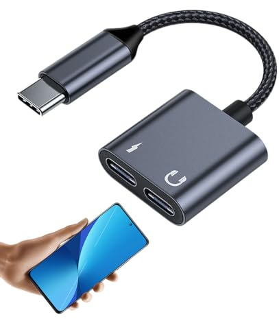 Kbnuetyg Typ-C hörlursadapter – USB C ljudkonverteringskabel, 3
