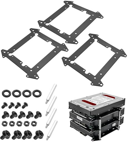 YAODHAOD Marco de metal para SSD de 2,5 / 3,5 HDD/SSD apilable, ahorro de espacio, ampliación de almacenamiento para carcasas de PC, NAS, servidores (3)