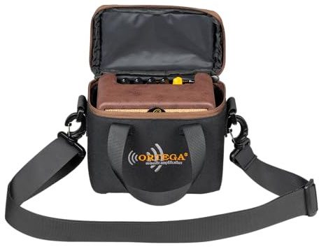 Ortega PTWO-BU - Amplificador acústico para guitarra (12 W, Bluetooth, con efectos y funda)