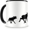 Samunshi® Elchkarawane Elch Tasse Kaffeetasse Teetasse Kaffeepott Kaffeebecher Becher H:95mm/D:82mm schwarz