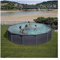 Gre Pool KITPR558GF Granada - Aufstellpool aus Stahl, rund, mit Graphitoptik. Abnehmbare Gartenpool. 550 x 132 cm
