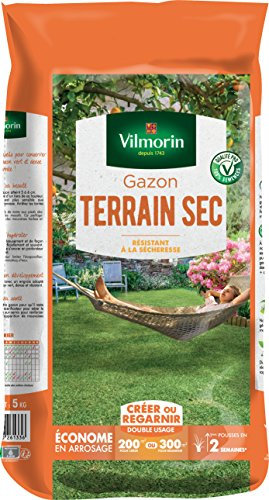 Vilmorin 4460516 Gazon Terrain Sec, Vert, 5 kg