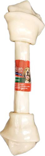 Pet Factory American Beefhide 12 Knotted Bone Dog Chew Treat - Natural Flavor, 1 Count/1 Pack