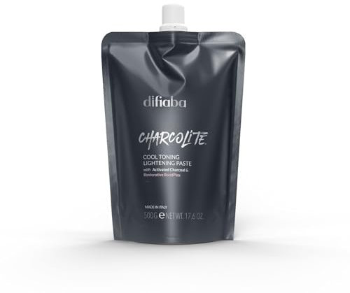 Difiaba Charcolite Cool Toning Lightening Paste 500 G. | La pasta aclaradora Charcolite es un aclarador de 9 niveles diseñado para neutralizar los tonos amarillos y cobrizos mientras aclara.