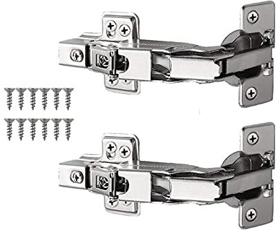 Bohaner 2 Pcs 165 Degree Kitchen Cabinet Hinges Soft Close Cupboard Door Hinges Folding Mute Cabinet Hinge with Fixing Screws Full Overlay Wardrobe Doors Hinge