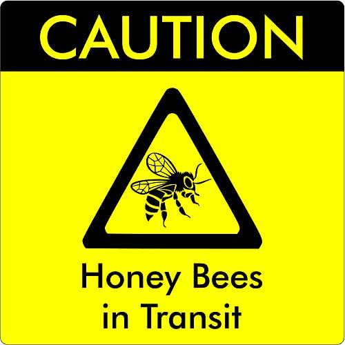 Beekeeping Warning Sign 'Caution Bees in Transit', Magnetic Bee Transportation Signage Equipment, For Repeated Use, Sign for Car or Van