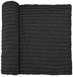 CLASSE77 Sciarpa a coste Pura Lana 100% unisex Fabbricato in Italia Prodotto artigianale (Nero)