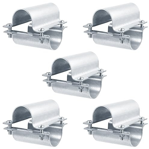 OTTFF 5 Set Greenhouse Cross Grid Connector Fit 1/2 (0.84 OD) Galvanized Steel Pipe for Chain Link Fence, Garden Trellis