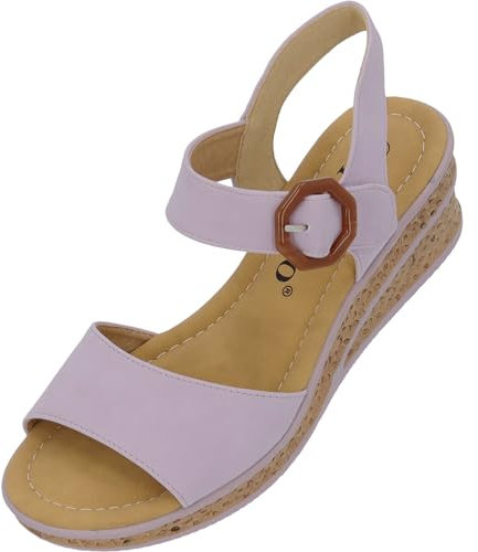 Palado Keilsandaletten Damen Gonce - elegante Sandalen - modische Sommerschuhe - bequeme Sandaletten mit verstellbarem Riemen Flieder UK8 - EU41