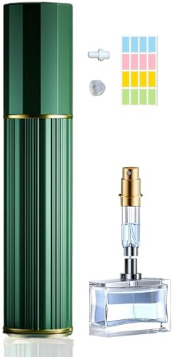 Travelofo Perfume Atomiser Travel Bottle, 10ML Refillable Spray Bottle Easy to Refill Empty Atomiser for Purse, Handbag, Pocket and Luggage (Green)