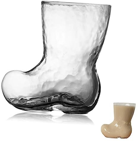 Hoement Grand Verre à Forme De Bottes Tasse Verre Transparent Pour Et Célébrations Pour Bières Cocktails Et Boissons Fraîches