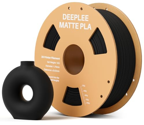 DEEPLEE Matte PLA Filament 1.75mm Matte Black 1kg, 3D Printer Filament Dimensional Accuracy +/- 0.02mm, Filaments 3D Printing Materials Fits for Most FDM 3D Printers