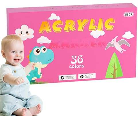 Marcadores de graffiti artístico para, marcadores de pintura acrílica,Pluma de pintura 12/24/36 colores marcador de pintura | Marcador de graffiti de secado rápido, marcador de agua de punta suave
