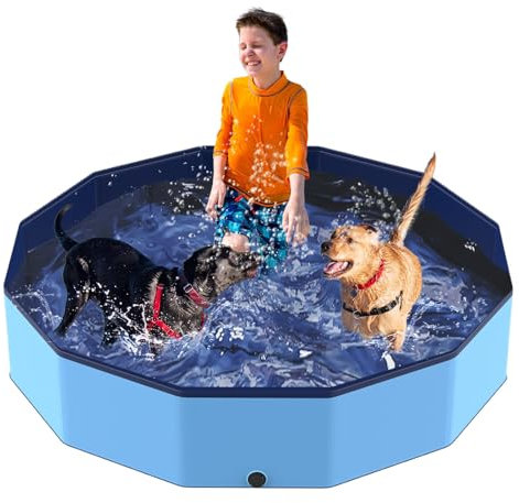 Lozzzyo Hundepool große & Klein Hunde aus Anti-Rutsch PVC, Faltbare Hunde Pool - Leicht zu Reinigen Hundeplanschbecken für Outdoor, Reise, Garten - Planschbecken für Hunde (120 * 30CM)