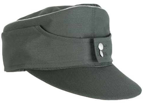 Cappellino ufficiale tedesco Gabardine M43, replica della seconda guerra mondiale, bordino argentato, Colore: grigio, XXL