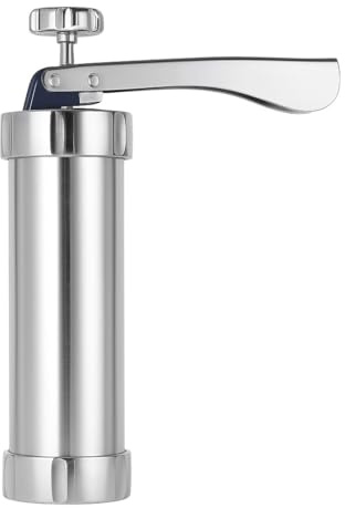 Aluminium Gebäckpresse Set – 20 Formen & 4 Spritztüllen – Ideal für Plätzchen, Spritzgebäck & Cremes – Lebensmittelecht & geprüft
